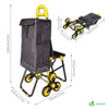 Einkaufstrolley Klappbar mit 6 Räder, Kühlfach und Klappsitz, Treppensteiger, 35L - vounot