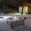 Feuerstelle mit Grillrost, 3 in 1 Feuerschale für BBQ, Heizung, Eiskübel - vounot