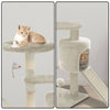 Kratzbaum mit Kratzbrett Sisalseil für Katzen 115cm Beige - vuunot.com