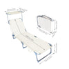 Gartenliege Sonnenliege Klappbar, mit Sonnendach und Rückenlehne Verstellbar, 2er Set, Beige - vounot