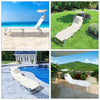 Gartenliege Sonnenliege Klappbar, mit Sonnendach und Rückenlehne Verstellbar, 2er Set, Beige - vounot