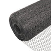 Drahtzaun Sechskantgeflecht, Maschendrahtzaun, 1x25m, Maschenweite 13mm, PVC-Beschichtet Grau - vuunot.com