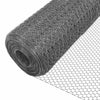 Drahtzaun Sechskantgeflecht, Maschendrahtzaun, PVC-Beschichtet Grau 1x25m, Maschenweite25 mm - vounot