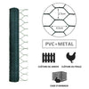 Drahtzaun Sechskantgeflecht, Maschendrahtzaun, PVC-Beschichtet Grün 1x25m, Maschenweite 25mm - vuunot.com