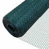 Drahtzaun Sechskantgeflecht, Maschendrahtzaun, PVC-Beschichtet Grün 1x25m, Maschenweite 25mm - vuunot.com