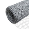 Drahtzaun Sechskantgeflecht, Maschendrahtzaun Verzinkt, 100 cm x 25 m, Silber - vounot