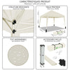 Faltpavillon 3x3m, mit 4 Sandsäcke, Pop Up, UV-Schutz 50+, Weiß - vounot