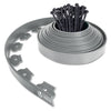 Flexible Rasenkante Kunststoff, mit 30 Erdanker, Länge 10m Höhe 5cm, Grau - vounot