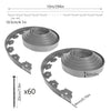 Flexible Rasenkante Kunststoff, mit 60 Erdanker, Länge 20m Höhe 5cm, Grau - vounot
