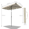 Sonnenschirm für Balkon, 200 × 125 cm, Knickbarer Balkonschirm Rechteckig, Beige - vounot