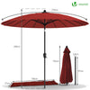 Sonnenschirm für Balkon, 270 cm, Shanghai Balkonschirm mit Schutzhülle, Rot - vuunot.com